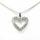 ダイヤモンド ネックレス プラチナ Pt900 0.12ct ダイヤ18石 ハートモチーフ ペンダント - 縮小画像1