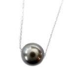 タヒチ真珠 パール ネックレス K18 イエローゴールド 8mm 8ミリ珠 真珠 シンプル ペンダント
