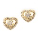 ダイヤモンド ピアス 0.3ct K18 イエローゴールド 0.3カラット ハート ダイヤ ピアス スタッド シンプル ハートデザイン - 縮小画像1