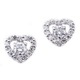 ダイヤモンド ピアス 0.3ct K18 ホワイトゴールド 0.3カラット ハート ダイヤ ピアス スタッド シンプル ハートデザイン - 縮小画像1