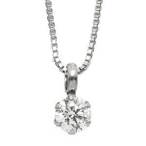 ダイヤモンドペンダント/ネックレス 一粒 プラチナ Pt900 0.1ct ダイヤネックレス 6本爪 Dカラー SI2 Excellent エクセレント 鑑定書付き - 拡大画像
