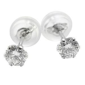 ダイヤモンド ピアス 一粒 合計0.3ct プラチナ Pt900 6本爪 Dカラー SI2 Excellent エクセレントカット 鑑定書付き - 拡大画像