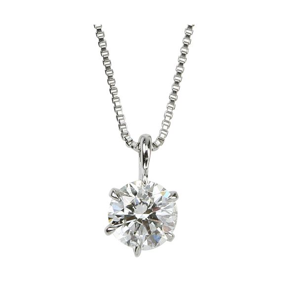 ダイヤモンドペンダント/ネックレス 一粒 プラチナ Pt900 0.5ct ダイヤネックレス 6本爪 Hカラー SI2クラス Good 0.5カラット 鑑定書付き