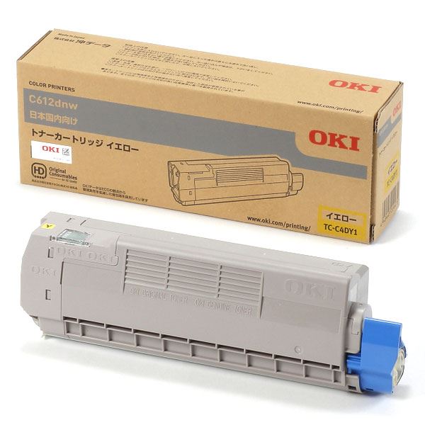 （まとめ） 【純正品】 OKI TC-C4DY1 トナーカートリッジ イエロー 【×3セット】