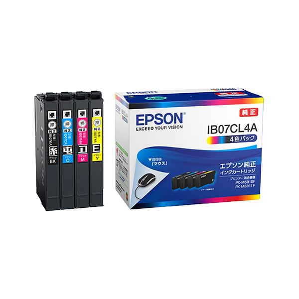 (まとめ) 【純正品】 EPSON(エプソン) IB07CL4A インクパック 4色(ブラック・シアン・マゼンタ・イエロー) 【×3セット】