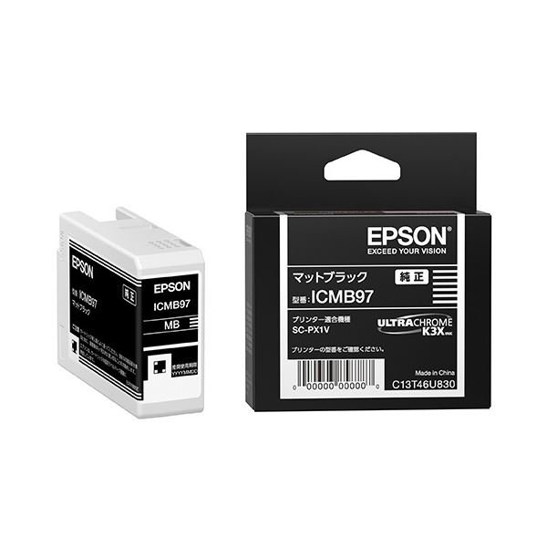 (まとめ) 【純正品】 EPSON(エプソン) ICMB97 インクカートリッジ マットブラック 【×3セット】