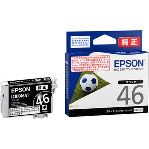 （まとめ） EPSON エプソン ICBK46A1 インクカートリッジ ブラック（純正品） 【×3セット】