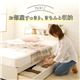 日本製 照明付き フラップ扉 引出し収納付きベッド セミダブル （ベッドフレームのみ）『AMI』アミ ホワイト木目調 宮付き 白  - 縮小画像3