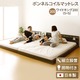  【組立設置費込】 日本製 連結ベッド 照明付き フロアベッド ワイドキングサイズ200cm (S+S) (ボンネルコイルマットレス付き) 『NOIE』 ノイエ ダークブラウン  - 縮小画像1