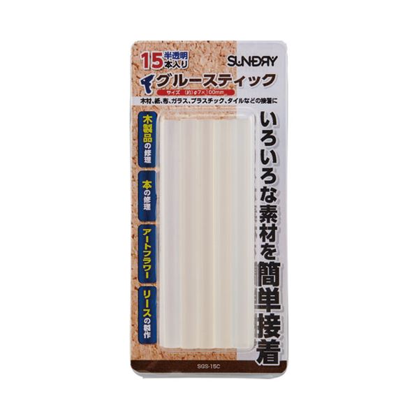 (まとめ）角利産業 グル―スティック 半透明 SGS-15C 15本入【×10セット】