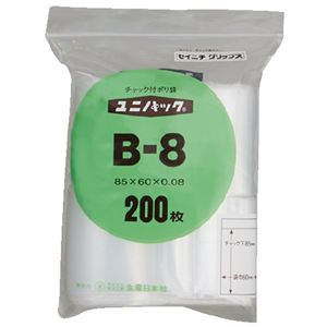 （まとめ）生産日本社 ユニパックチャックポリ袋85*60 200枚 B-8（×30セット）