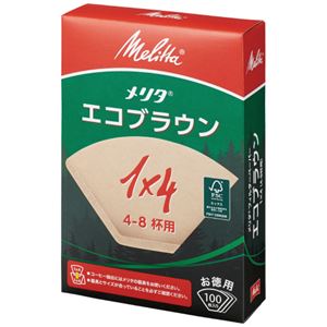 （まとめ）メリタ エコブラウンペーパー1×4G 4～8杯用 100枚（×100セット）