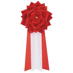 （まとめ）銀鳥産業 徽章リボン 大リボンバラ 赤 6個入（×10セット）