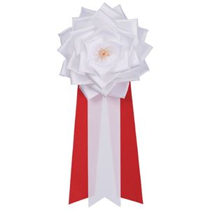 （まとめ）銀鳥産業 徽章リボン 大リボンバラ 白 6個入（×10セット）