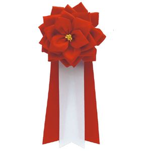 （まとめ）銀鳥産業 徽章リボン 中リボンバラ 赤 12個入（×3セット）