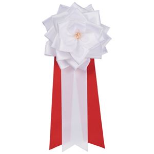 （まとめ）銀鳥産業 徽章リボン 中リボンバラ 白 12個入（×3セット）