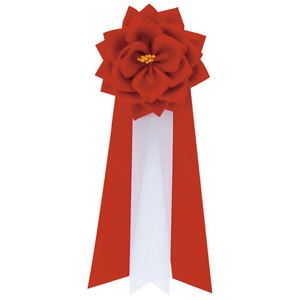 （まとめ）銀鳥産業 徽章リボン 小リボンバラ 赤 20個入（×3セット）