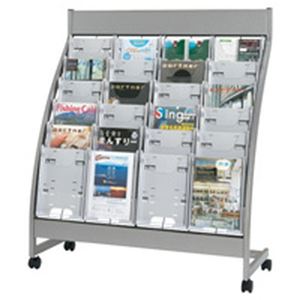 エヌケイ パンフレットスタンド PSL-C406-W(ケース色ホワイト） 4列6段【組立品】