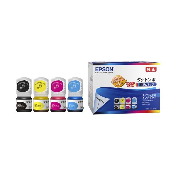 エプソン(EPSON) 【純正】 インクボトルTAK-4CL 4色パック(ブラック、シアン、マゼンタ、イエロー)