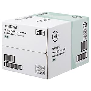 スマートバリュー カラーペーパーB4 浅黄 2500枚 A265J-4