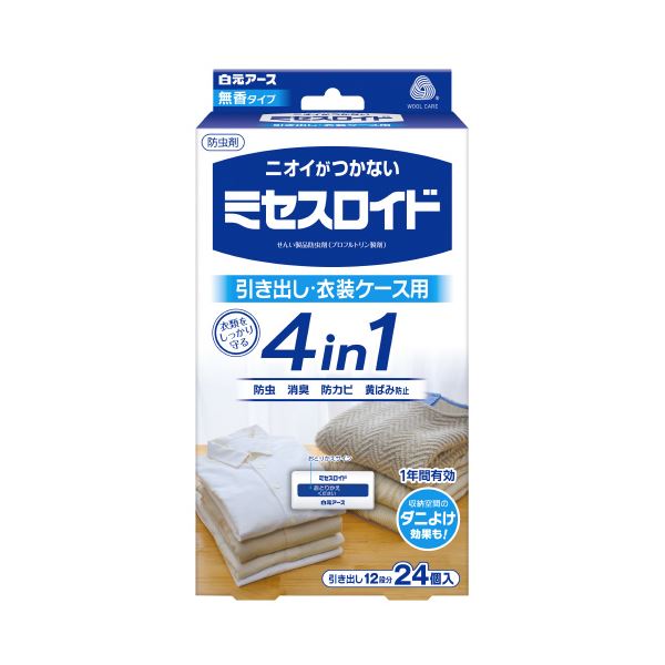 (まとめ）白元アース ミセスロイド引き出し用24個入 1年防虫 (×3セット）