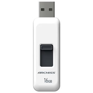 【まとめ】 ARCHISS スライド式USBメモリ 16GB AS-016GU2-PSW 【×2セット】