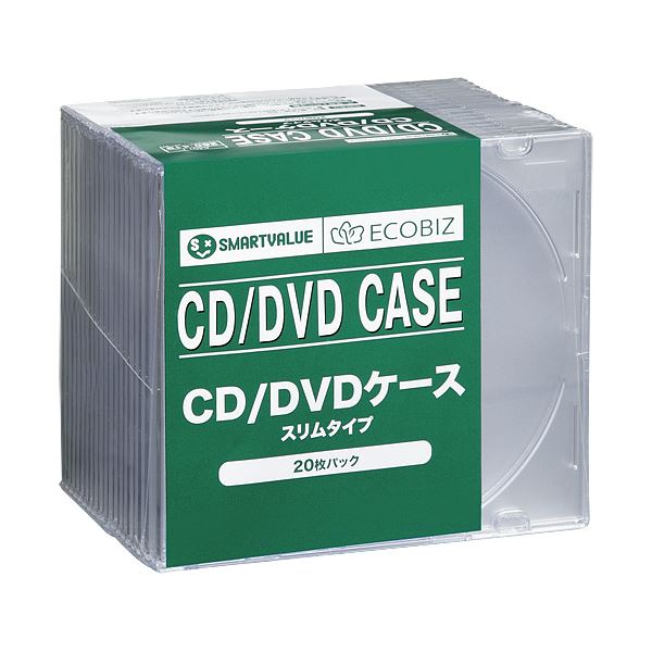 【まとめ】 スマートバリュー CD／DVDケース スリム20枚 A401J 【×3セット】