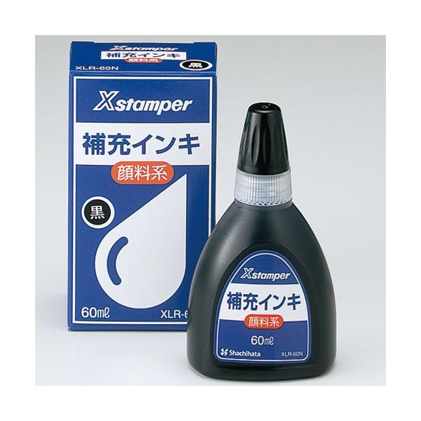 【まとめ】 シヤチハタ Xスタンパー補充インキ60ml XLR-60N黒 顔料 【×2セット】