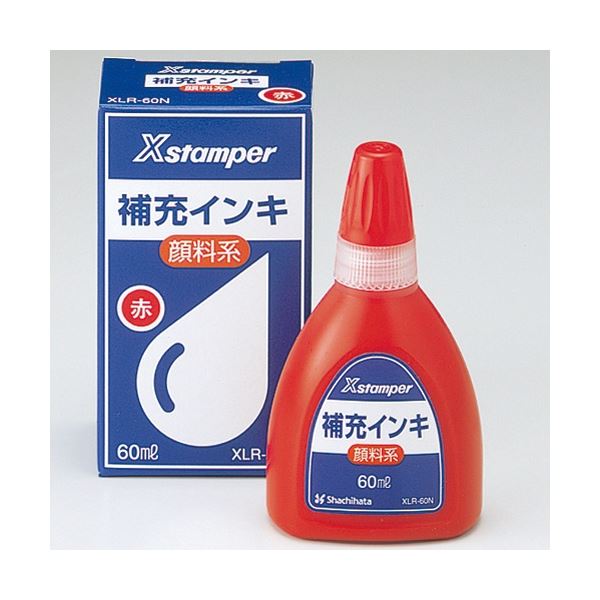 【まとめ】 シヤチハタ Xスタンパー補充インキ60ml XLR-60N赤 顔料 【×2セット】