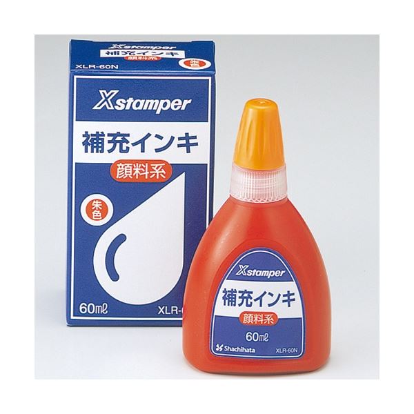 【まとめ】 シヤチハタ Xスタンパー補充インキ60ml XLR-60N朱 顔料 【×2セット】