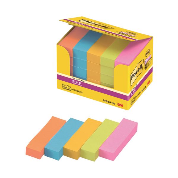 【まとめ】 スリーエム ジャパン Post-it 7001SS-NE 強粘着 50mm×15mm 混色 【×5セット】