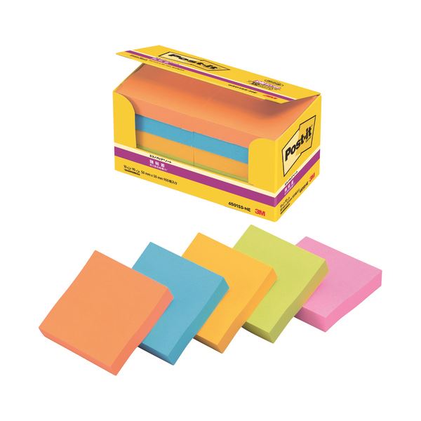 【まとめ】スリーエム ジャパン Post-it 6501SS-NE 強粘着 50mm×50mm混色【×3セット】