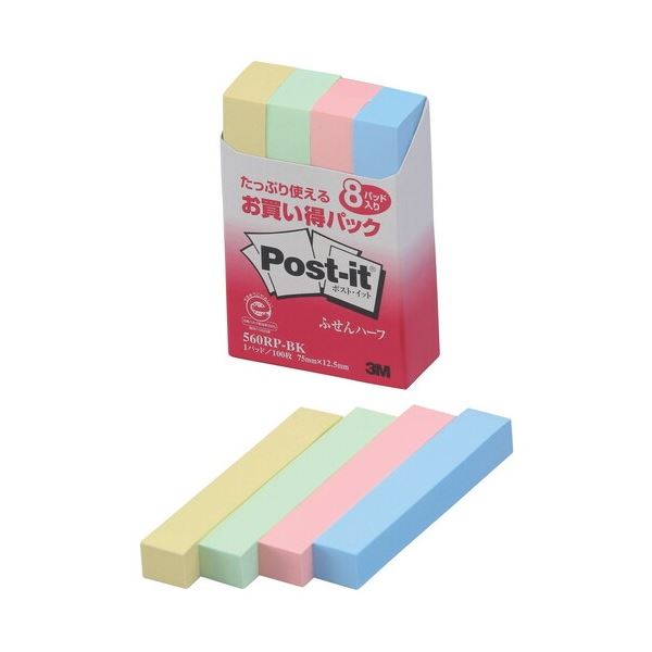 【まとめ】 スリーエム ジャパン Post-it 再生紙ふせん 560RP-BK 混色 【×3セット】