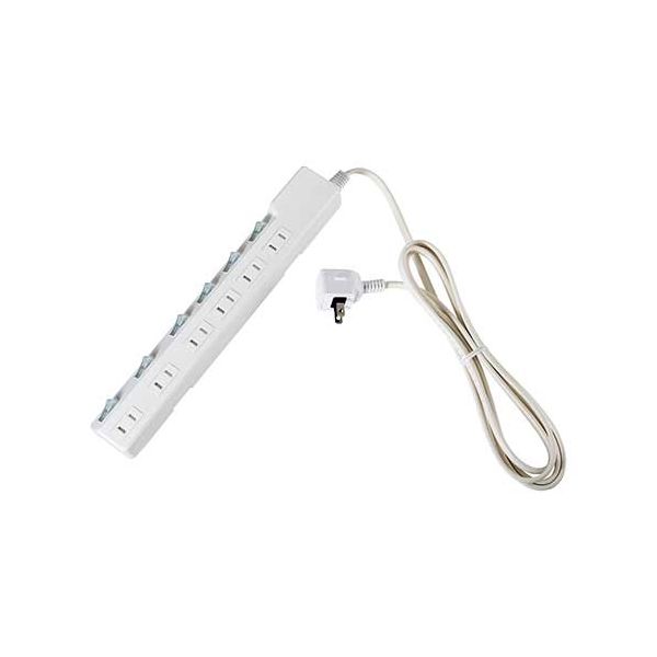 耐雷SW付タップ 6個口 2m WLK-62S（W）