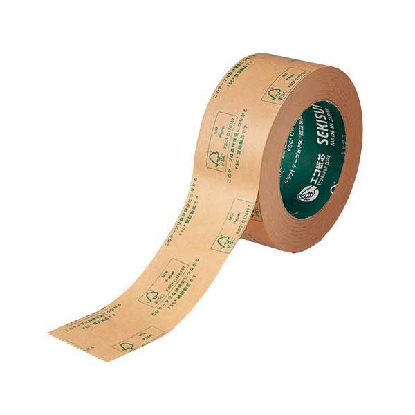 【まとめ】 クラフトテープNo.500FP FSC印刷 50×50 【×5セット】