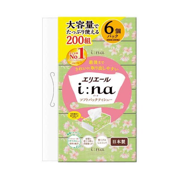 エリエールイーナソフトティッシュ 6個x10P