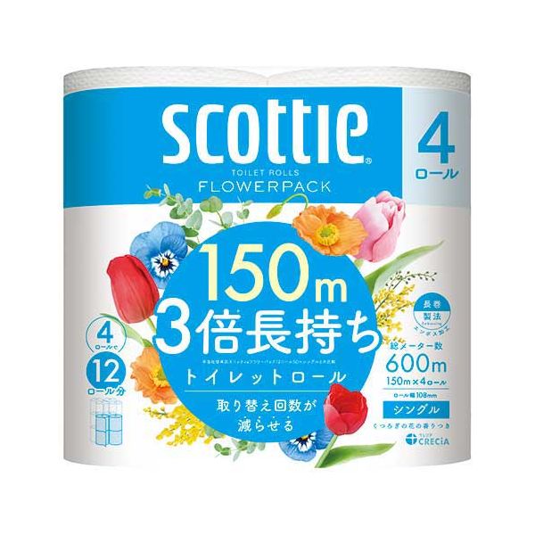 【まとめ】 スコッティ フラワー3倍長持ち シングル 4R 【×2セット】