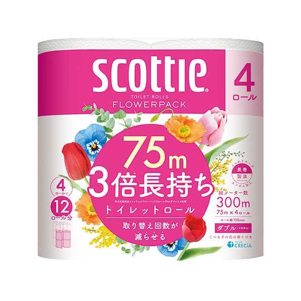 【まとめ】 スコッティ フラワー3倍長持ち ダブル 4R 【×2セット】