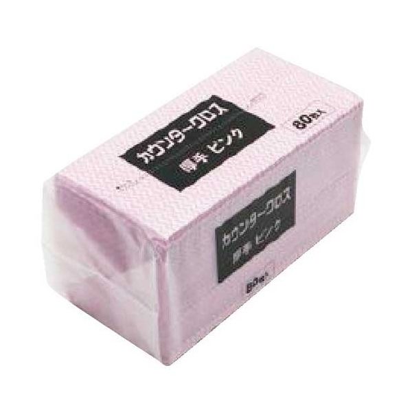 カウンタ-クロス 厚手 80枚 ピンク×12P