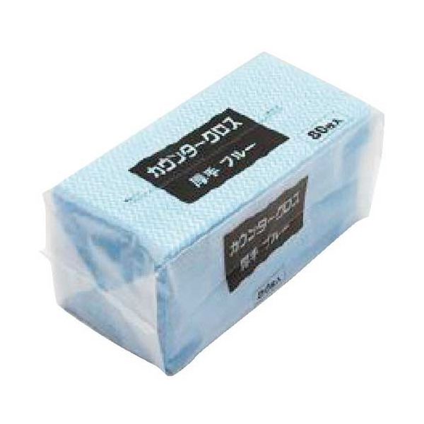カウンタ-クロス 厚手 80枚 ブルー×12P