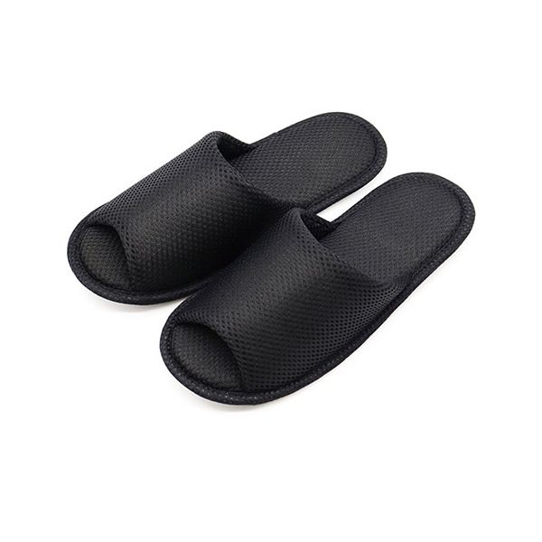 【まとめ】 洗えるメッシュスリッパL ブラック 【×2セット】