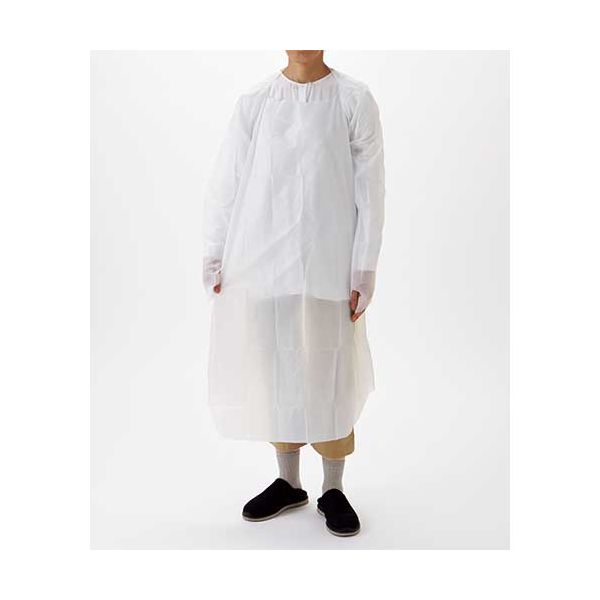 【まとめ】 ポリエプロン 親指フック付 ホワイト10枚入 【×2セット】