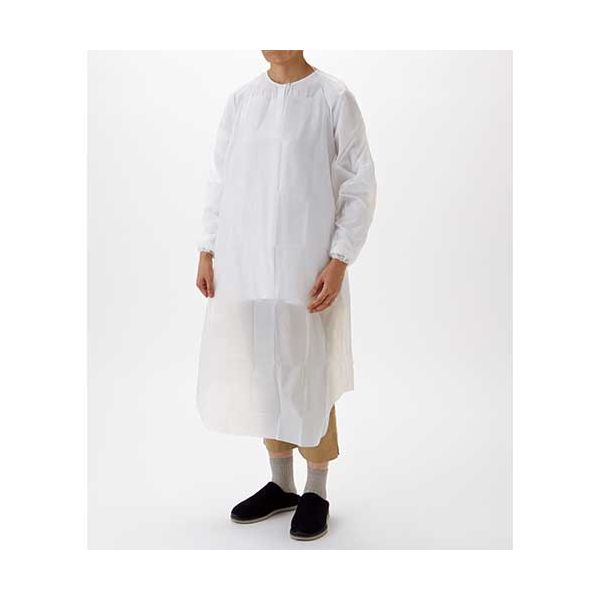 【まとめ】 ポリエプロン ゴム袖 ホワイト 10枚入 【×2セット】