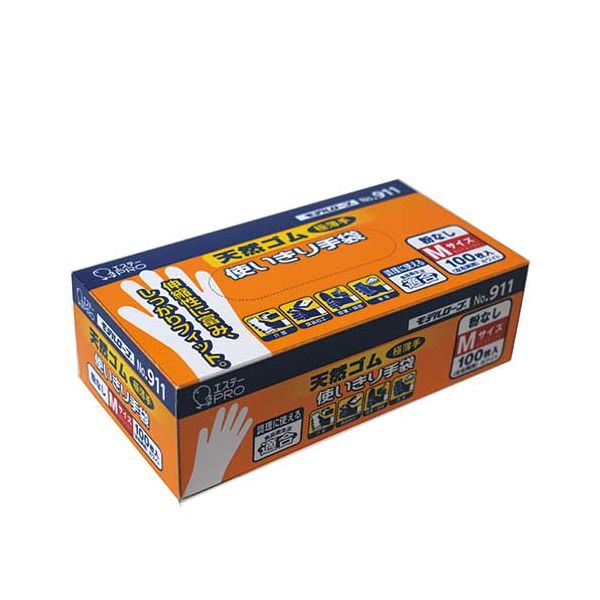 天然ゴム使いきり手袋 No.911 M 12箱