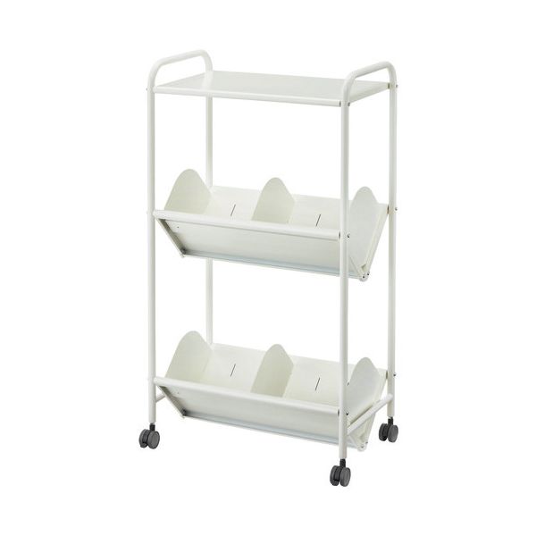 ファイルワゴンBR-2ST 2段天板付ホワイト 【組立品】