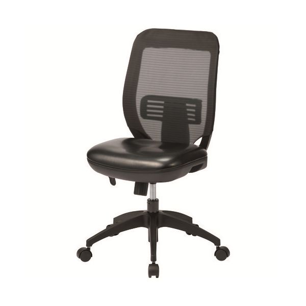 事務イス FCM-15L ブラック レザー張り