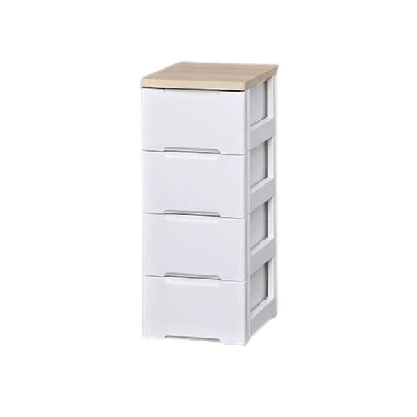 ウッドトップチェスト 4段 HG-324 ホワイト
