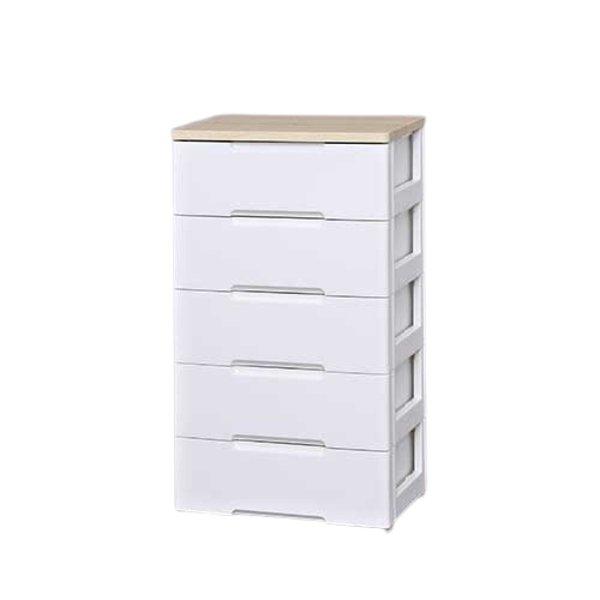 ウッドトップチェスト 5段 HG-555 ホワイト
