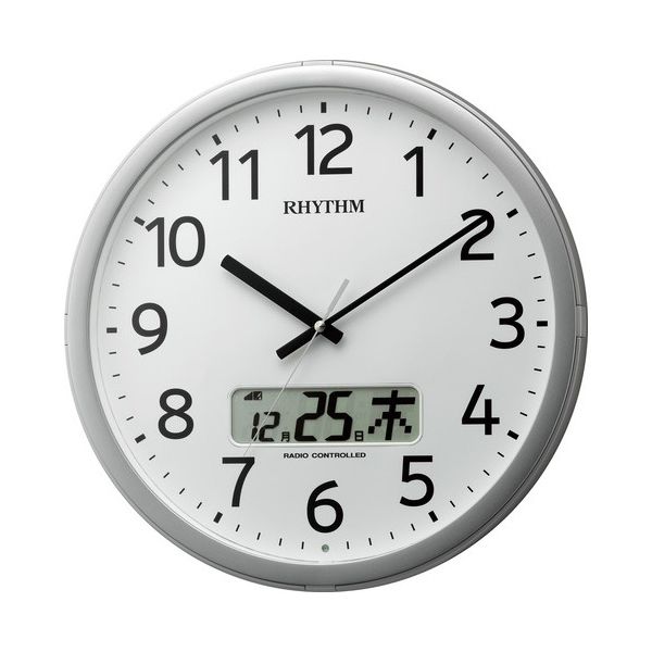 リズム時計 電波掛時計 4FNA01SR19