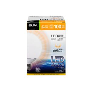 ELPA(エルパ) LED電球 G95ボール球形 100W形 E26 電球色 広配光 LDG15L-G-G205 商品写真